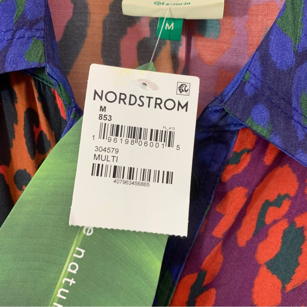 Farm Rio Mixed Leopard Pop Lenzing Ecovero Viscose Midi Dress M NWT - Picture 12 of 15